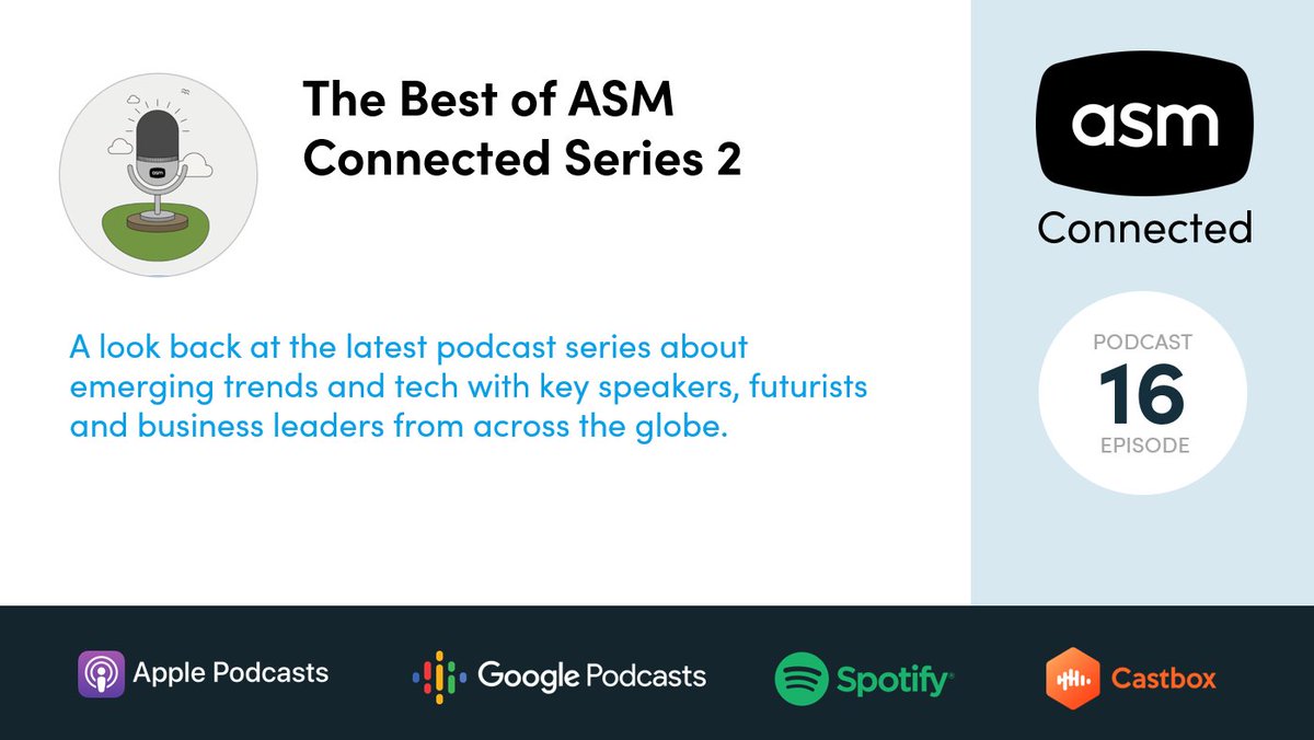 ASMTechnologies's tweet image. In the final episode of #ASMConnected Series 2, we revisit some of the eye-opening conversations we had about emerging trends and tech with futurists and business leaders from across the globe: s.asmtech.com/the-best-of-as…

#EmergingTech #Innovation #Agile #FutureOfWork #Podcast