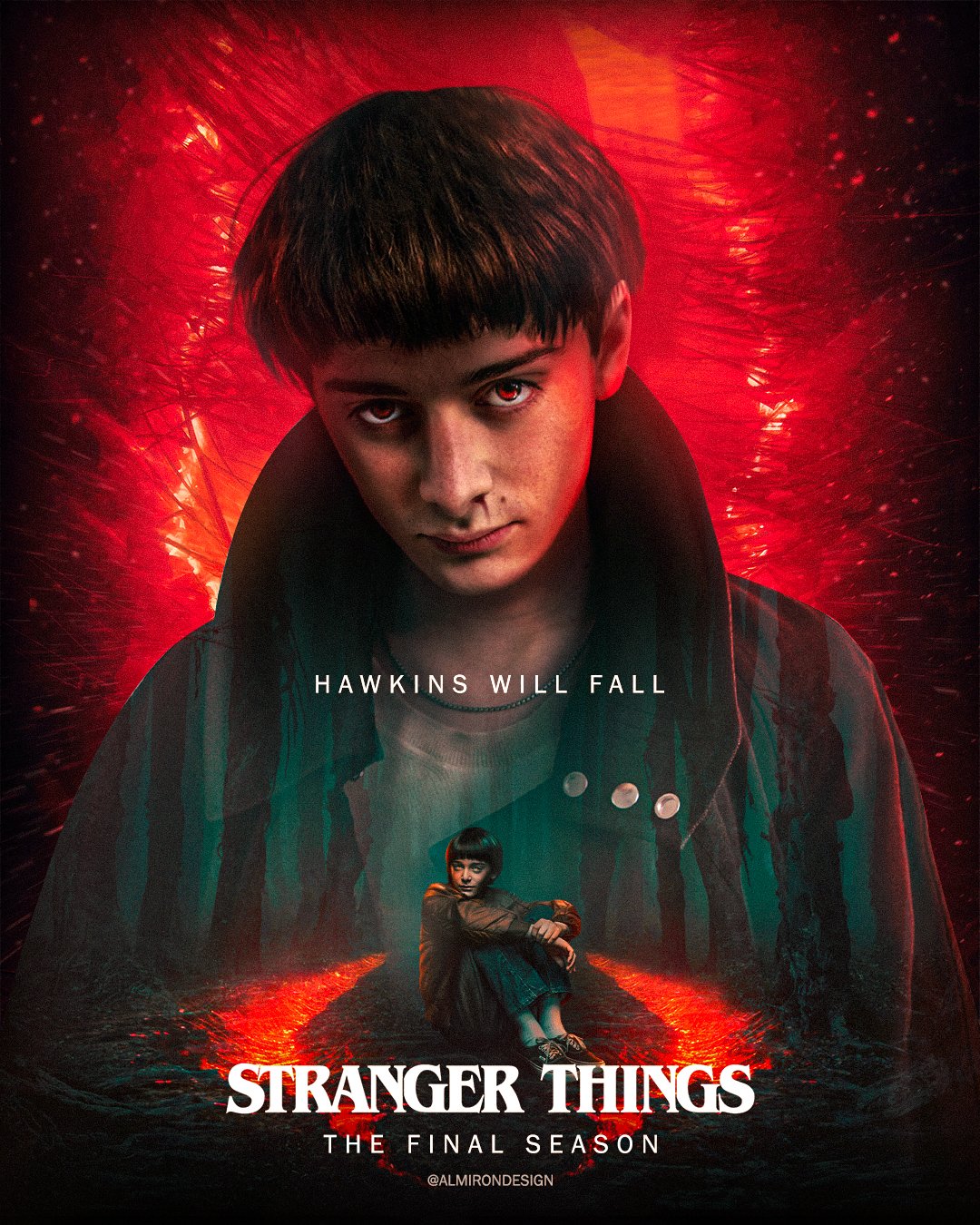 Axel Almirón on X: STRANGER THINGS 5 POSTER FANART 🔥🕰️ Hawkins Will  Fall #strangerthings #strangerthings5  / X