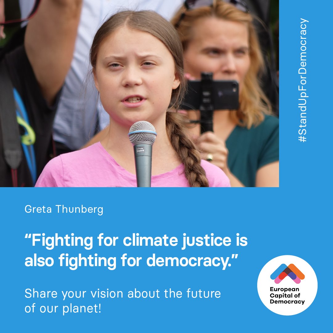 🌍 If you agree with <a href="/gretathunberg/">Greta Thunberg</a>, join the network of 10,000 Democracy Defenders from all over Europe!

👉 Become a Citizens' Juror and select the first European Capital of Democracy: bit.ly/3d6QPgm