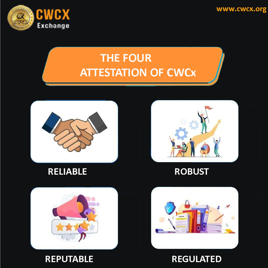 Our company is based on four principles. They are the four attestations of CWCx :
:- Reliable
:- Reputable
:- Robust
:- Regulated.
#cwcxtothemoon #cwcx #invest #cryptocurrency #cryptonews
Join CWCx for more info: cwcx.io
Telegram : t.me/cwcxofficial