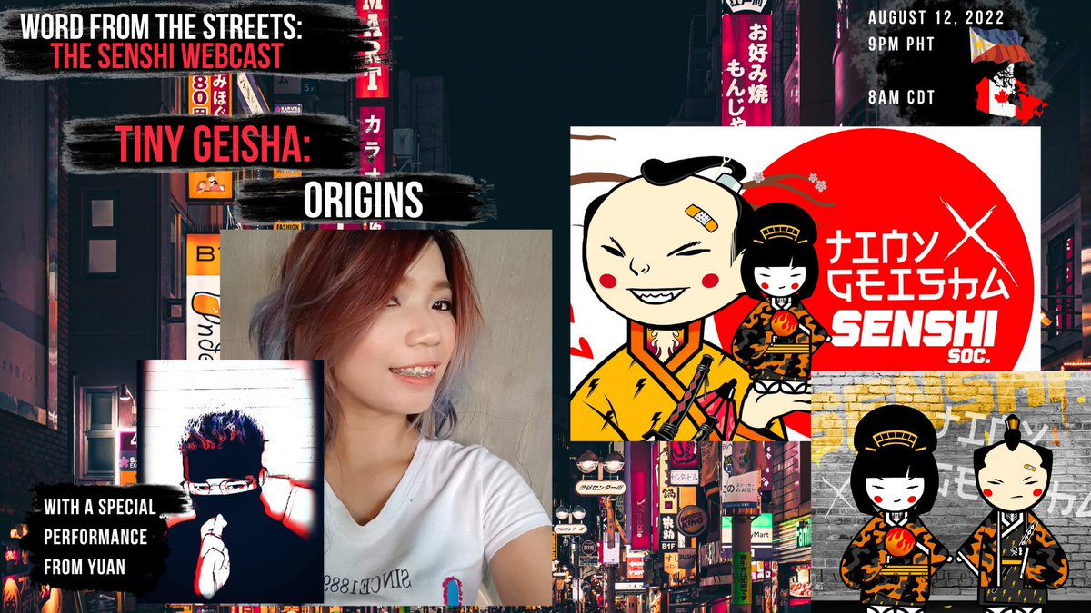 SenshiSociety's tweet photo. 🎴 PUBLIC SERVICE ANNOUNCEMENT 🎴

Senshi Society presents “Word from the streets: The Senshi WebCast”
The official podcast of Senshi Society! 

For our first episode, we will be having @lizmoneyweb founder of @TinyGeishaNFT! 🌸

Join us on Friday, August 12 @ 9PM PHT and 8AM CDT https://t.co/aiLnlEbXgw