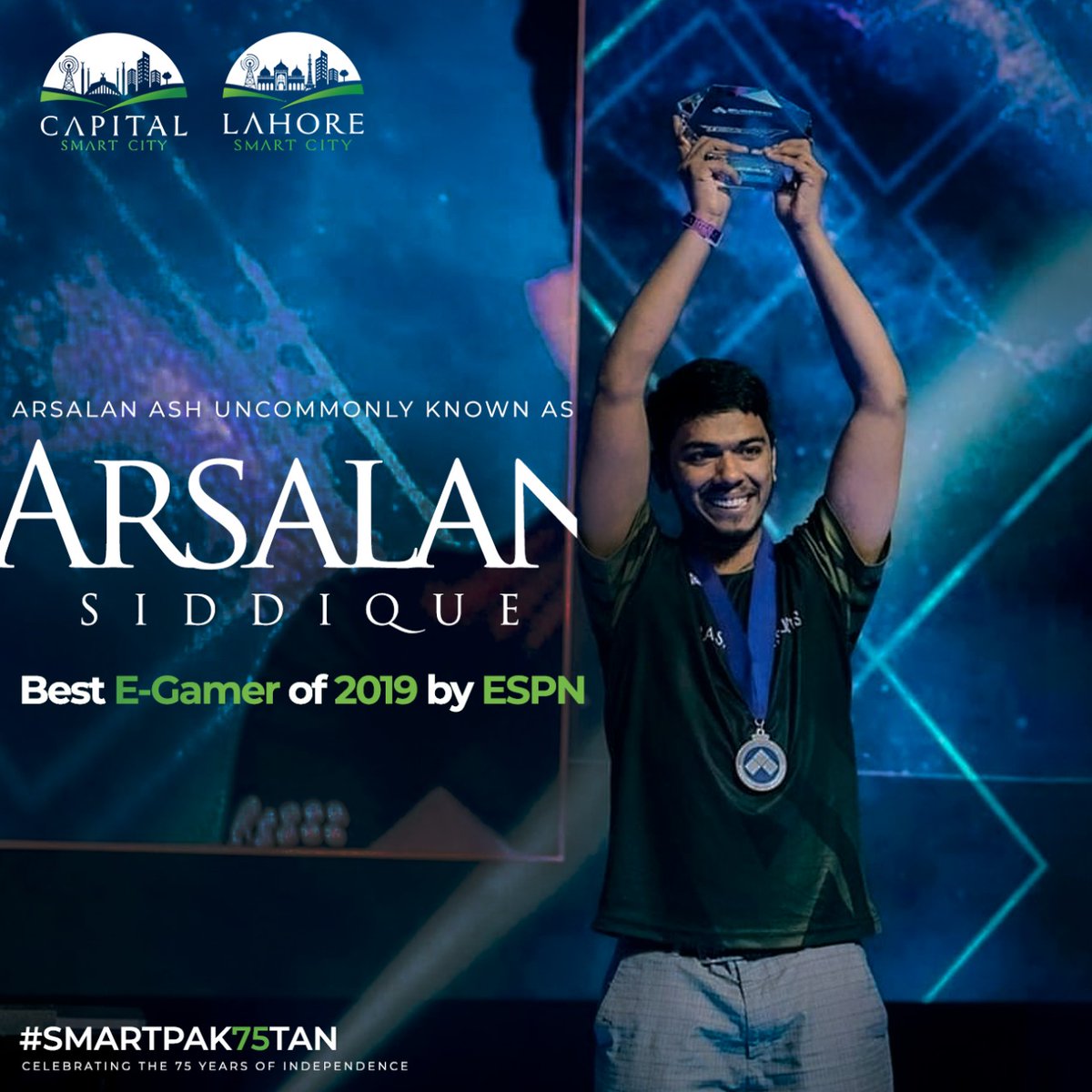lahoresmartcity's tweet photo. Discover the gem of the E-Gaming World!
Arslan Ash is known as the Tekken Titan who made the name of Pakistan bright and proud.
Swipe to know more about the Titan!
#SMARTPAK75TAN
#SmartProdigies #SmartCity #EGamer https://t.co/Y4i3JxUP1L