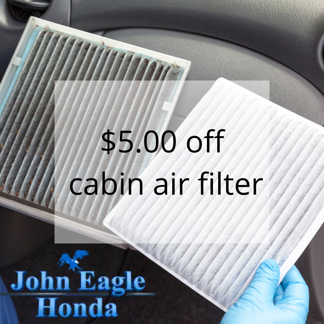 johneaglehonda's tweet image. A cabin air filter is something many of us forget to routinely change. Be sure to keep up on replacing your filters and schedule an appointment with us today: bit.ly/3P2zUJf

#CabinAirFilter #CleanFilter #ServiceDeal