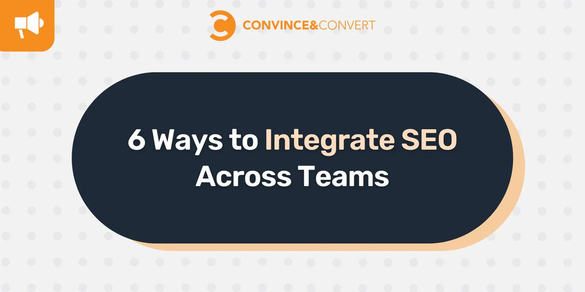 theosmgroup's tweet photo. You need to integrate  SEO across all teams within your organisation to improve  and strengthen your SEO efforts. Learn these top six tips from industry experts.
https://t.co/77nCOeSwGW #SEO #Digitalmarketing https://t.co/23EFPh02gr