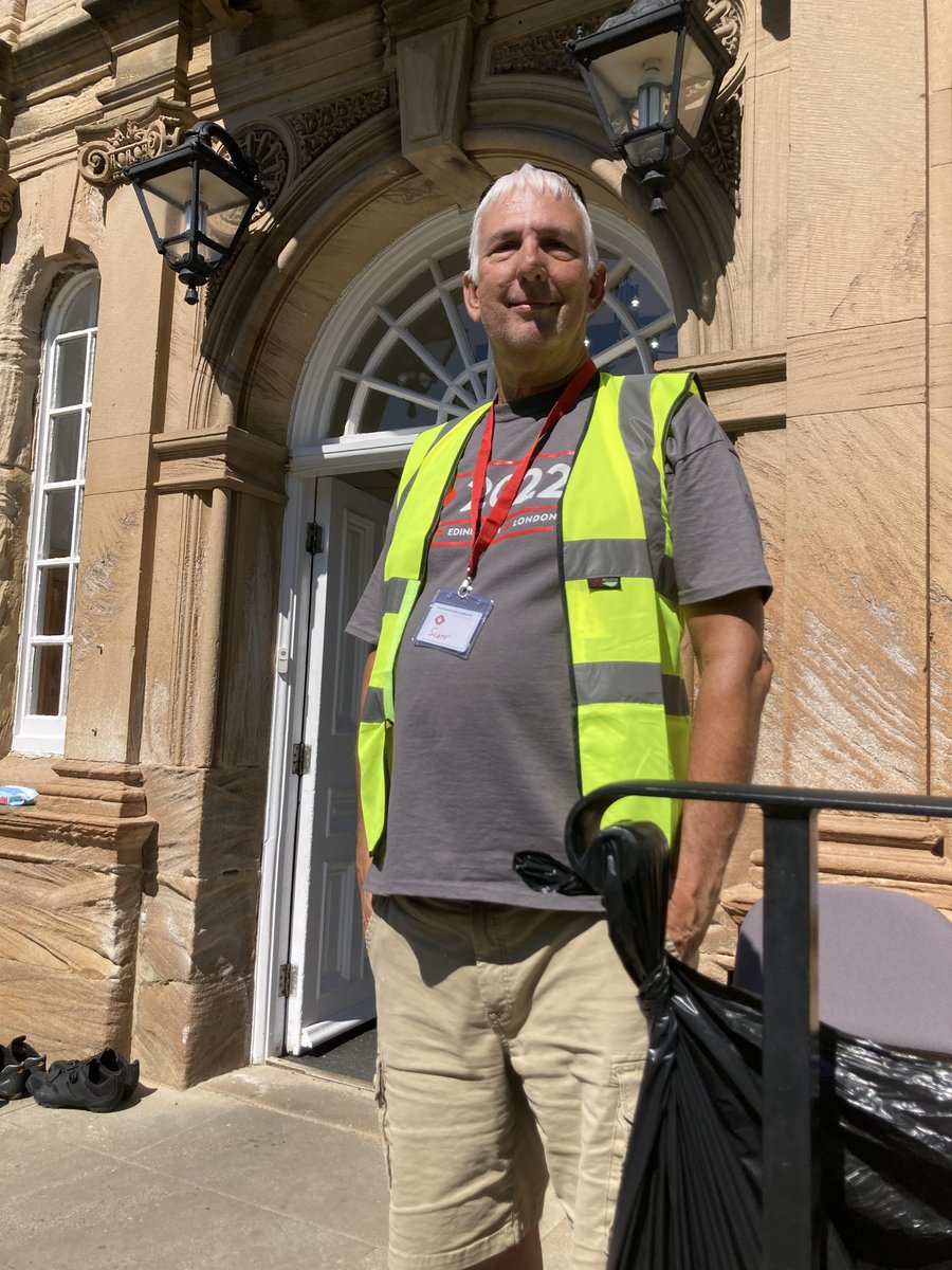 Scott is from #Texas. So why is he in #BarnardCastle today? He attempted London-Edinburgh-London in 2017. While he didn't finish, he wanted to give back by volunteering this year. He's also looking to settle somewhere in the British Isles. #LEL2022