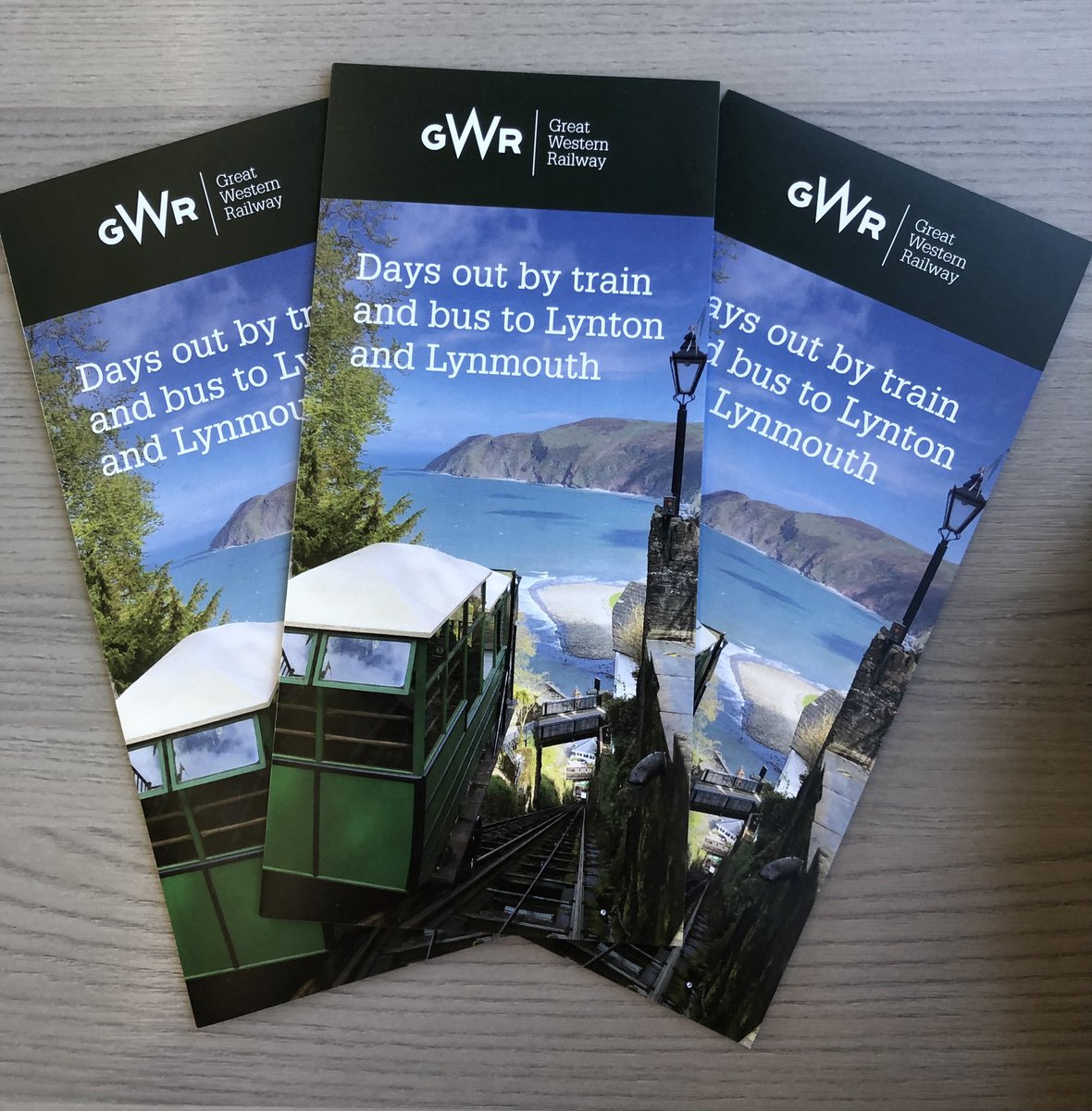 Good to see the <a href="/LLCliffRailway/">Cliff Railway Lynton</a> on thr <a href="/GWRHelp/">GWR</a> leaflets at #ExeterCentralStation today it works the other way too so a great day out in #Exeter from #Lynton #Lynmouth #Kentisbury  #Parracombe #BrattonFleming with no driving, cost effective and planet friendly.