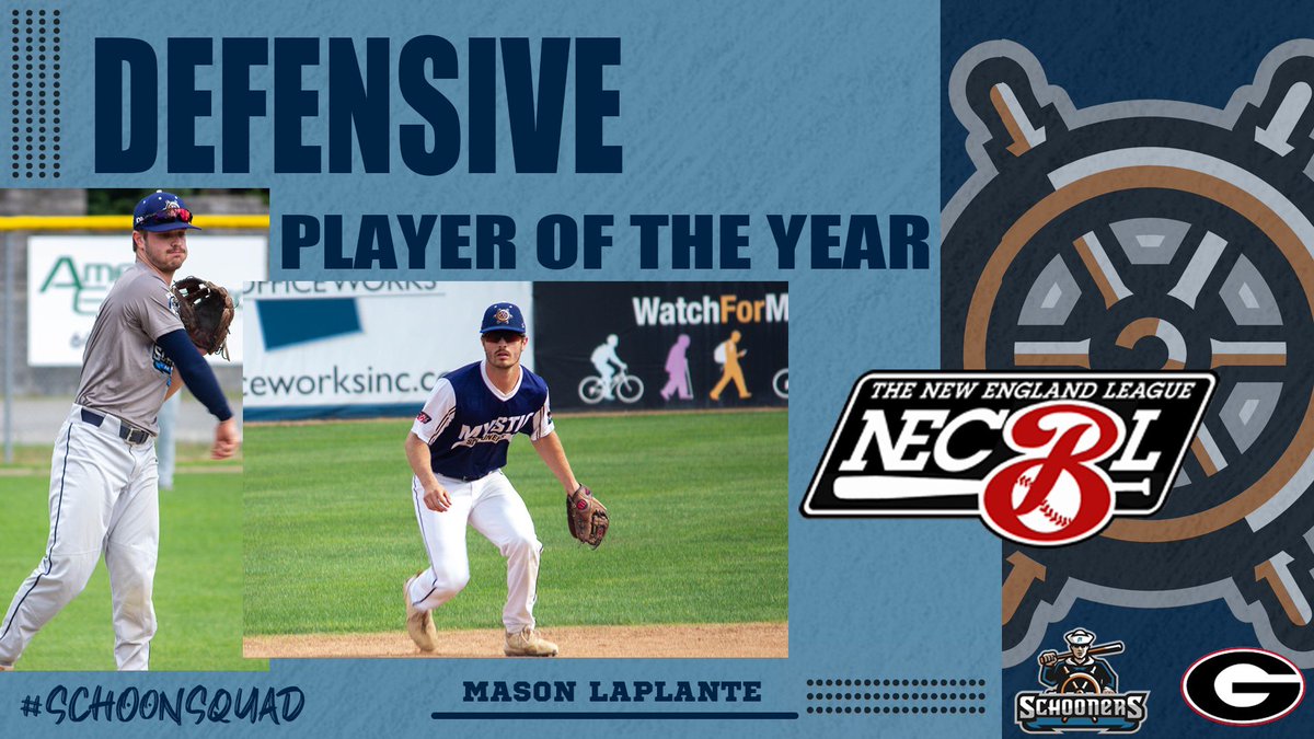 Mystic Schooners (@mysticschooners) on Twitter photo It’s back-to-back <a href="/TheNECBL/">The New England League</a> Defensive Player of the Year honors for #SchoonSquad infielder Mason LaPlante!
#SchoonieNation x <a href="/BaseballUGA/">Georgia Baseball</a> It’s back-to-back <a href="/TheNECBL/">The New England League</a> Defensive Player of the Year honors for #SchoonSquad infielder Mason LaPlante!
#SchoonieNation x <a href="/BaseballUGA/">Georgia Baseball</a>