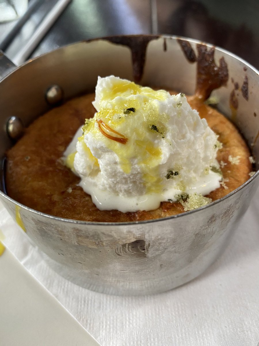 Pandora1869's tweet photo. Looks like I’ve managed to make my dessert smile 🤣🤣 #rootandbone #miami #peachcobbler #imthereasonyousmile https://t.co/4PnRSwI0M4