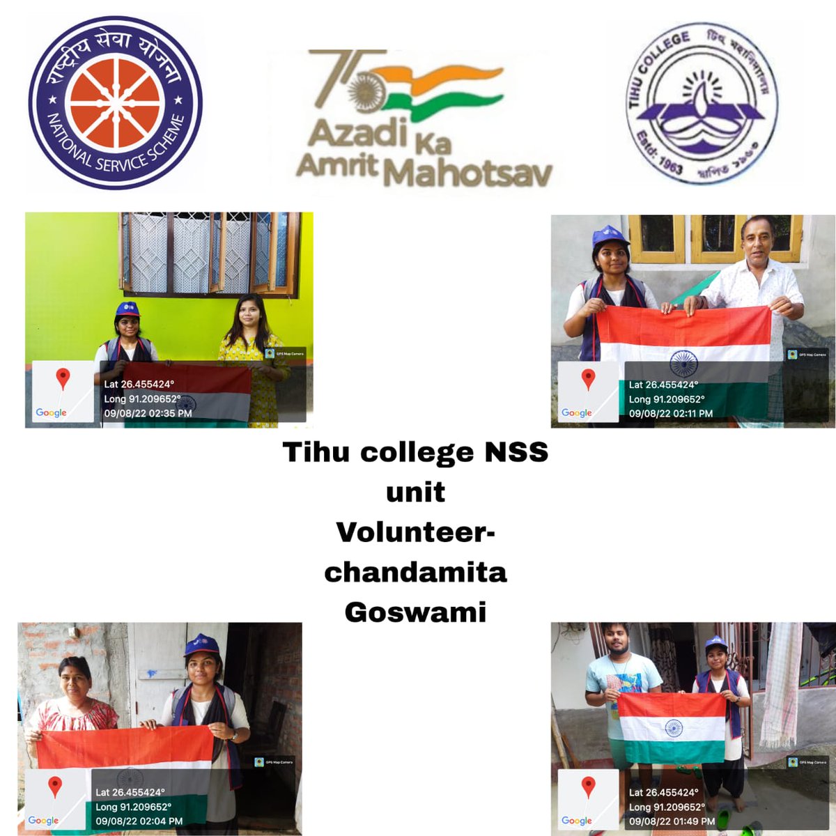 NSSTihuCollege's tweet photo. NSS volunteer of Tihu College Unit are engaged in #HarGharTiranga campaign on the occasion of #AzadiKaAmritMahotsav @nss_rdguwahati @YASMinistry @PMOIndia @ https://t.co/l14nedjRKv