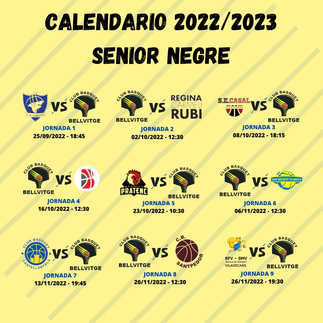 CBBellvitge's tweet photo. Ya tenemos aquí el calendario de nuestro primer equipo! 🏀🗓️

Una nueva categoría pero un mismo objetivo, conseguir otro ascenso!💪🏻🆙

#BellvitgeConElBasquet #CBB https://t.co/TjyILN5NTz