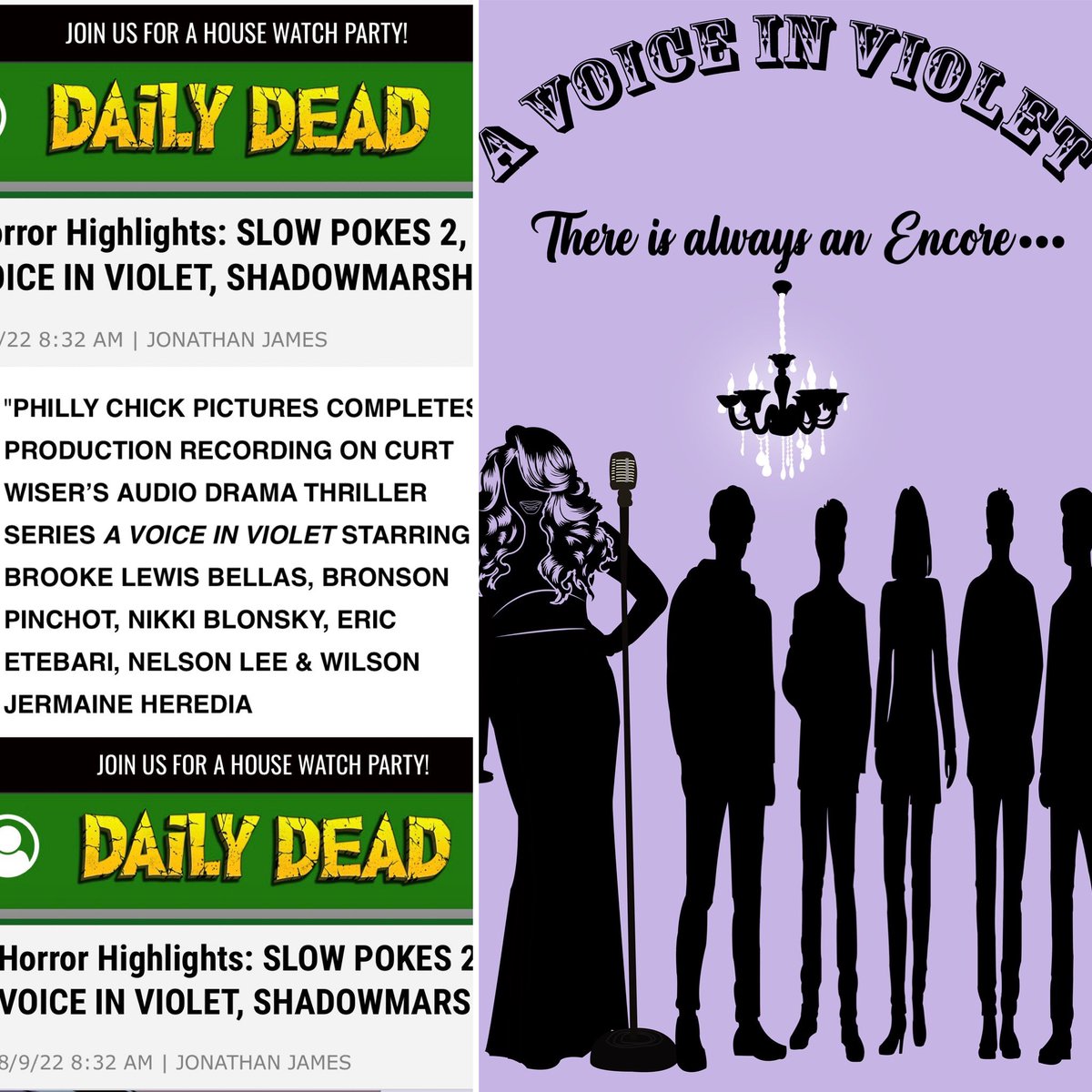 BrookeLewisLA's tweet photo. .@DailyDeadNews Deadly thanks to #DailyDead for support! #Recording #AVoiceInViolet #Audio #Drama #PhillyChickPictures Creator/Director/Producer @CAMGIRL_movie #ProducedBy @BrookeLewisLA Cast @BrookeLewisLA #BronsonPinchot @NikkiBlonsky @EricEtebari @wilsonjheredia_ #NelsonLee 🎙 https://t.co/VlXPJHBul1