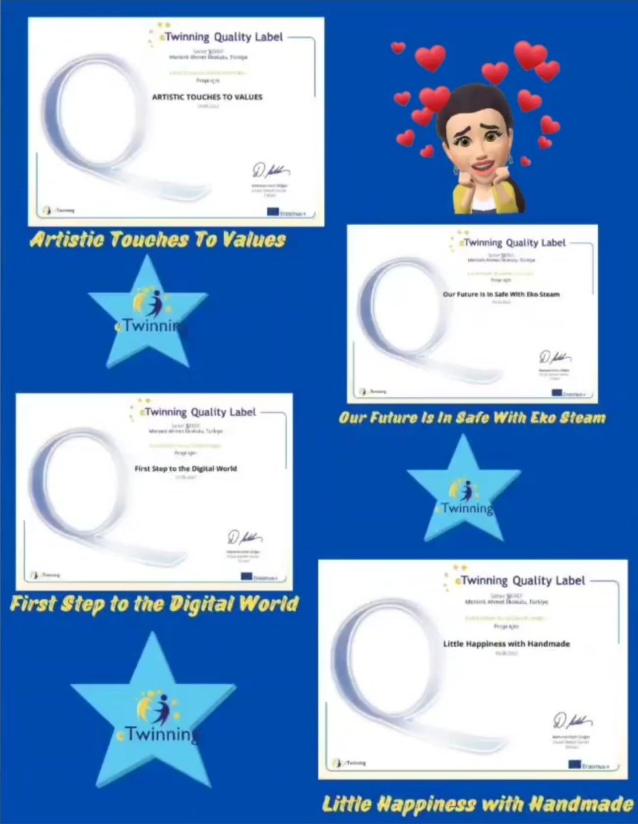 Yabancı ortaklarla çalıştığım 4 Projemiz <a href="/tretwinning/">eTwinning Türkiye</a> UDS tarafından Kalite Etiketi ile ödüllendirildi.Emeği geçen herkese teşekkür ederim.
<a href="/tcmeb/">Millî Eğitim Bakanlığı</a>
<a href="/mebyegitek/">Yenilik ve Eğitim Teknolojileri Genel Müdürlüğü</a> 
<a href="/AdemKoca46/">Adem Koca</a> <a href="/necmidinc/">M.Necmeddin Dinç</a> <a href="/Yusufbltcgl1/">🇹🇷YusufBaltacioğlu🇹🇷</a> <a href="/eTwinningMersin/">eTwinning Mersin</a> <a href="/eTwinningDestek/">eTwinning Projects Dissemination</a> <a href="/mfatihdoger/">Mehmet Fatih Döğer</a>
<a href="/turangore/">Turan GÖRE</a> <a href="/tugyanadil/">Adil Tuğyan</a>
<a href="/bircankeles/">Bircan Keleş</a>