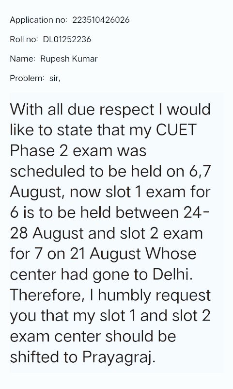 _rupesh_kush's tweet photo. Please solve my center change issue
#CUET #cuetphase2 #Cuet2022 #CUETUG @DG_NTA @mamidala90 @manashTOI https://t.co/Xp3oByVUkq