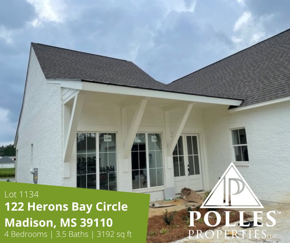 Polles_Prop's tweet photo. Beautiful waterfront new construction home located in Lake Caroline's newest development Heron's Bay. This two story home is located on the big lake and includes a single covered boat house. Call your Realtor today! #pollesproperties #madisonMS #realestateMS https://t.co/6erEIDvpYy