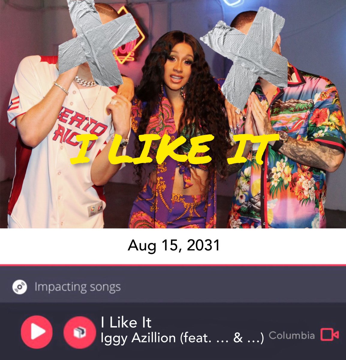 IggyOnChart's tweet photo. I Like It will impact US radios on August 15th. #ILikeIt #FeaturingWho https://t.co/4xVyDV0AKZ