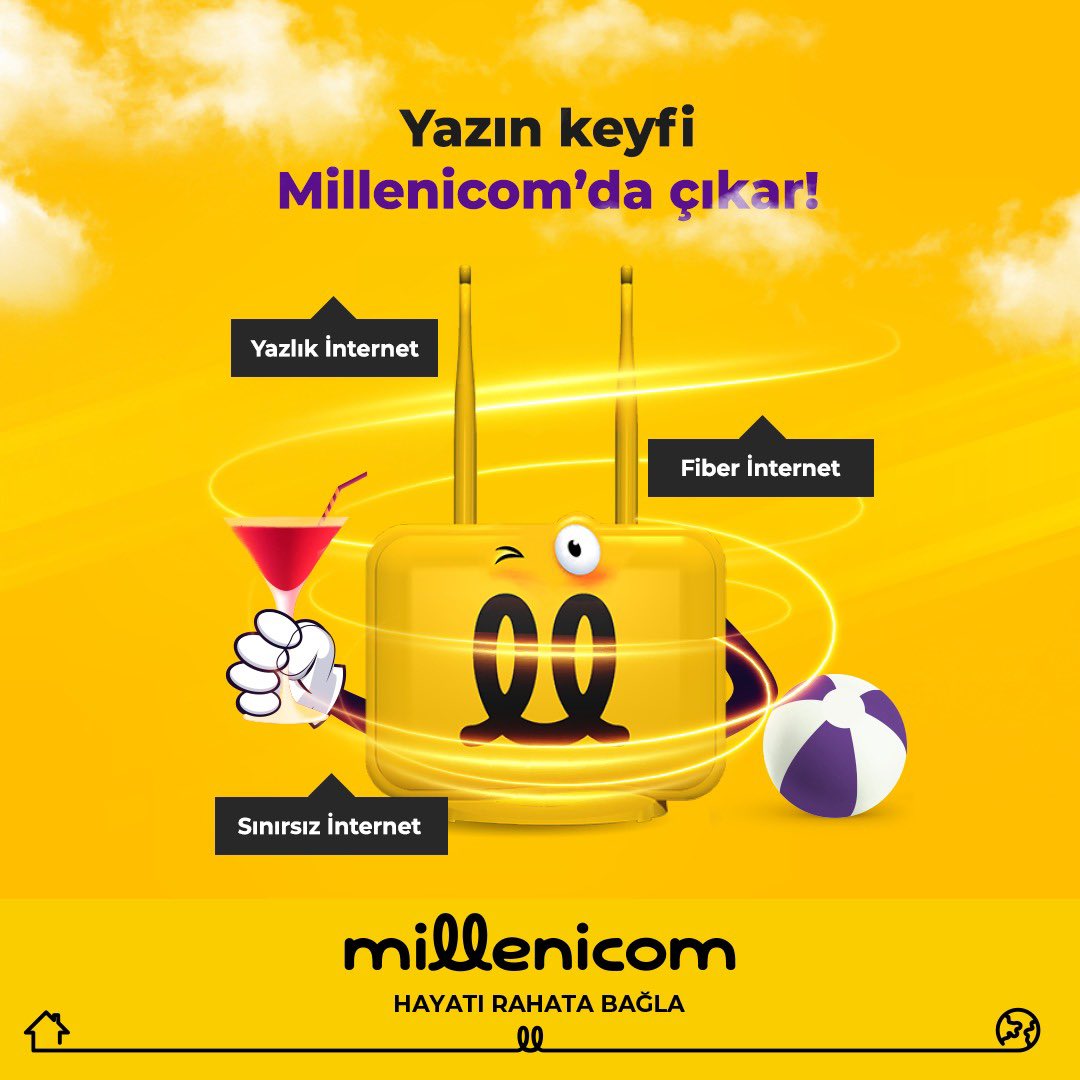 Sen de hemen Millenicom’a gel tatilin tadını fiber hızında yazlık internetle çıkar! #Millenicom #DünyayaBağlıKal #FiberHızlı #UygunFiyatlı #Evİnterneti