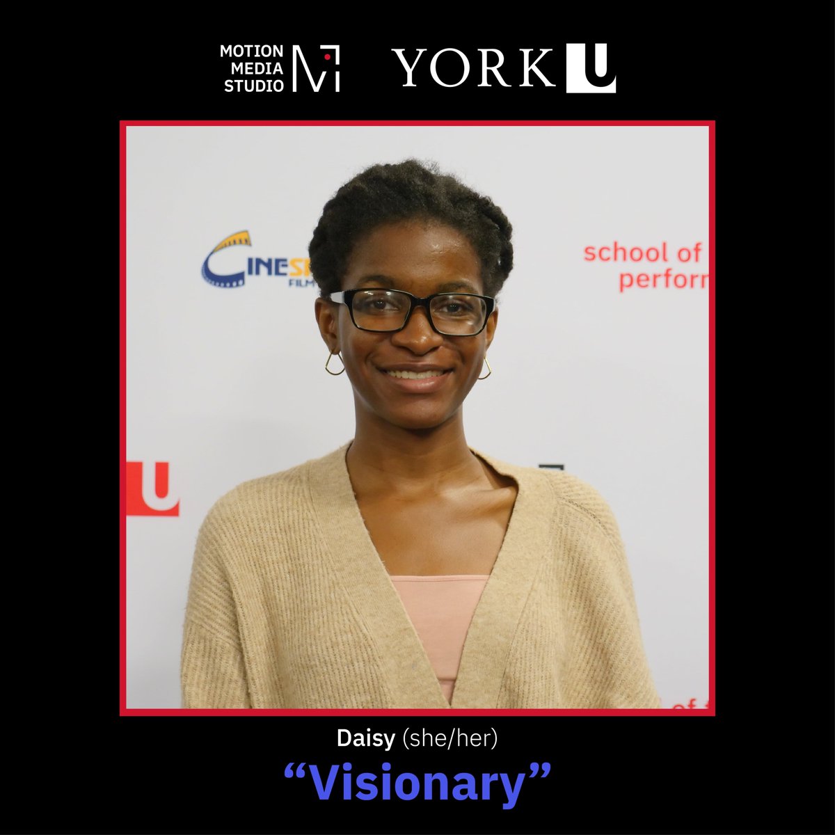 YorkMotion's tweet photo. York U Motion Media Studio #YUMMS Summer Workshop Participants share their takeaways! Daisy is a Nigerian-Canadian Actress &amp; Emerging Filmmaker. She is currently working on a new short titled "Press Pause". Takeaway word #visionary @YorkuAMPD @BIPOCtvandfilm @WIFT @FaePictures https://t.co/xhcAMrXIpv