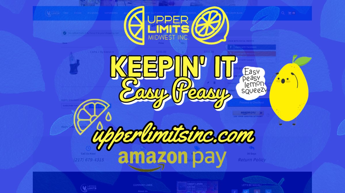 upperlimitsinc's tweet photo. We make shopping for your favorite products easy peasy at https://t.co/VBI6QwSv5H - Checkout now with Amazon Pay! 🍋

#upperlimitsinc #ecommerce #easypeasy https://t.co/vR3cSOQvWp