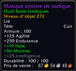 PechWow's tweet image. Regardez l’objet que je viens de recevoir : [Masque sinistre de sadique] #Warcraft