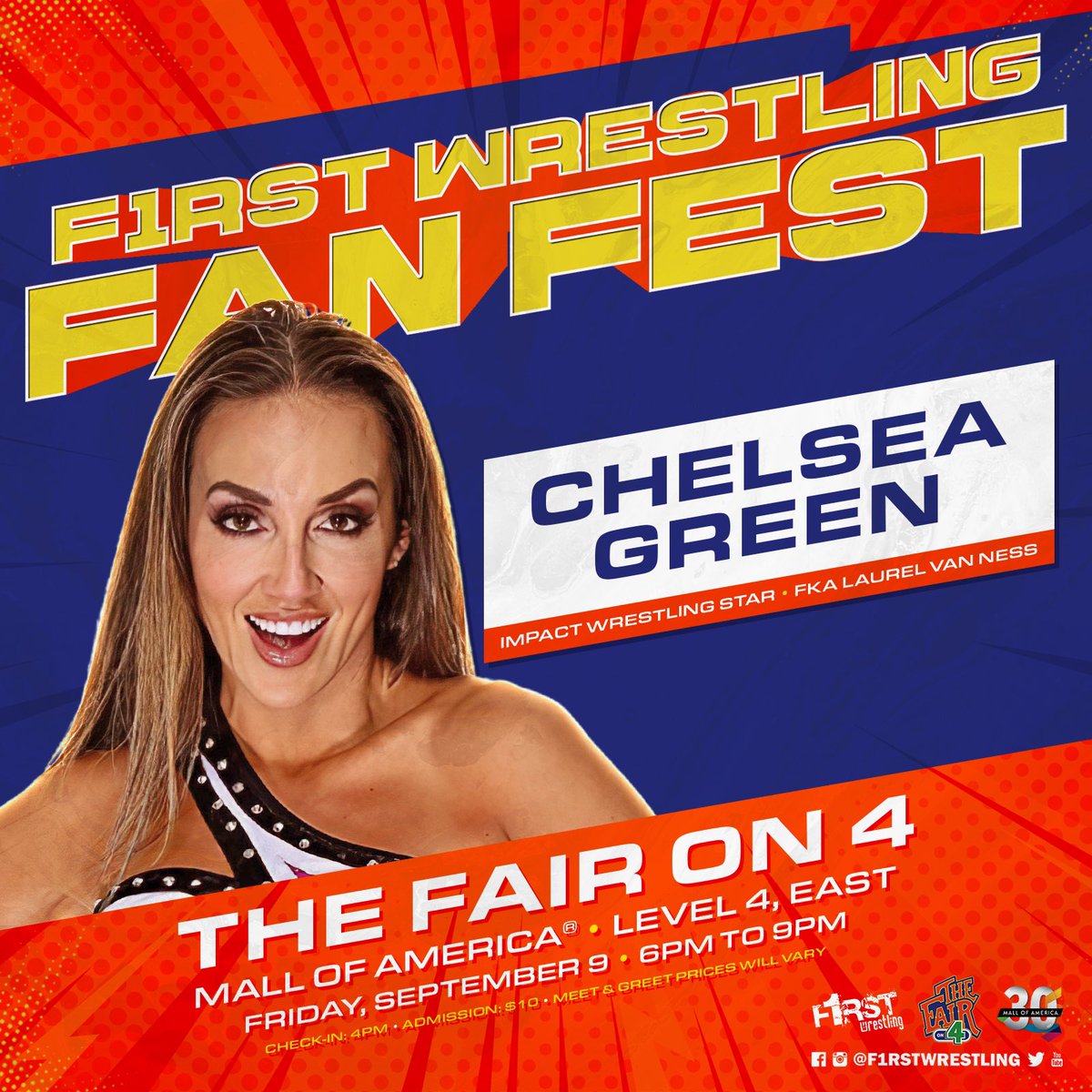f1rstwrestling's tweet photo. ❗️Friday, September 9th❗️

Join us at The Fair On 4 at @mallofamerica in Bloomington, MN for @f1rstwrestling FAN FEST!

Meet &amp; Greet opportunities, Axe Throwing, Indoor Go-Karts, Video Games, Food, Drinks, &amp; Much More!

🚨TICKETS ON SALE NOW🚨
🎟 https://t.co/YvRL5n63Bd https://t.co/v6fwOv0VC4