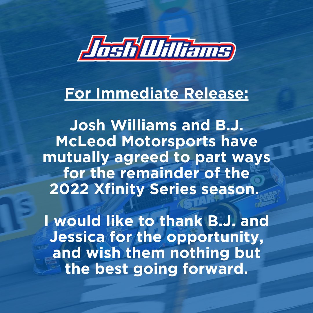 An announcement from Josh Williams.

More information on our next move will be shared shortly.