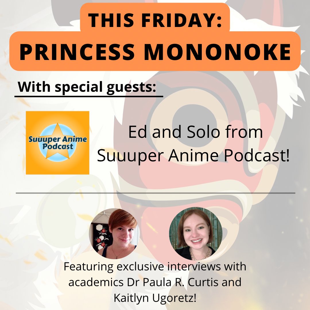 It's going to be an excellent podcast this Friday! Make sure you're subscribed on all podcast platforms so you can hear <a href="/SuuuperAnime/">Suuuper Anime Podcast</a>, <a href="/paularcurtis/">Dr. Paula R. Curtis</a> and <a href="/KaitlynUgoretz/">Dr. Kaitlyn Ugoretz @kaitlynugoretz.bsky.social</a> talk about Princess Mononoke as soon as possible.
#ghibli #princessmononoke #japanesehistory