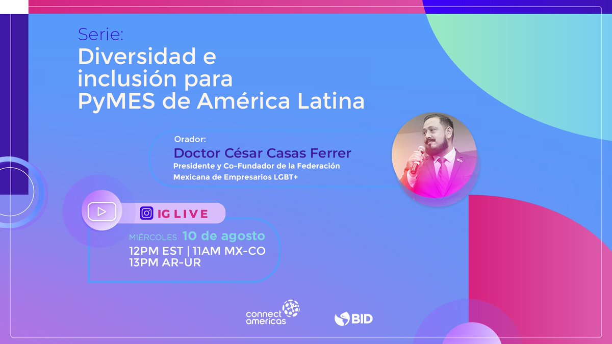 CCOSectoriales's tweet photo. ¡Únete a la conversación! @connectamericas 
Hablemos sobre fortalecer la inclusión y diversidad en las PyMES de América Latina y el Caribe. ¿Sabes cómo lograrlo?
#colimacompite #colimainteligente https://t.co/5MGpgISGVd