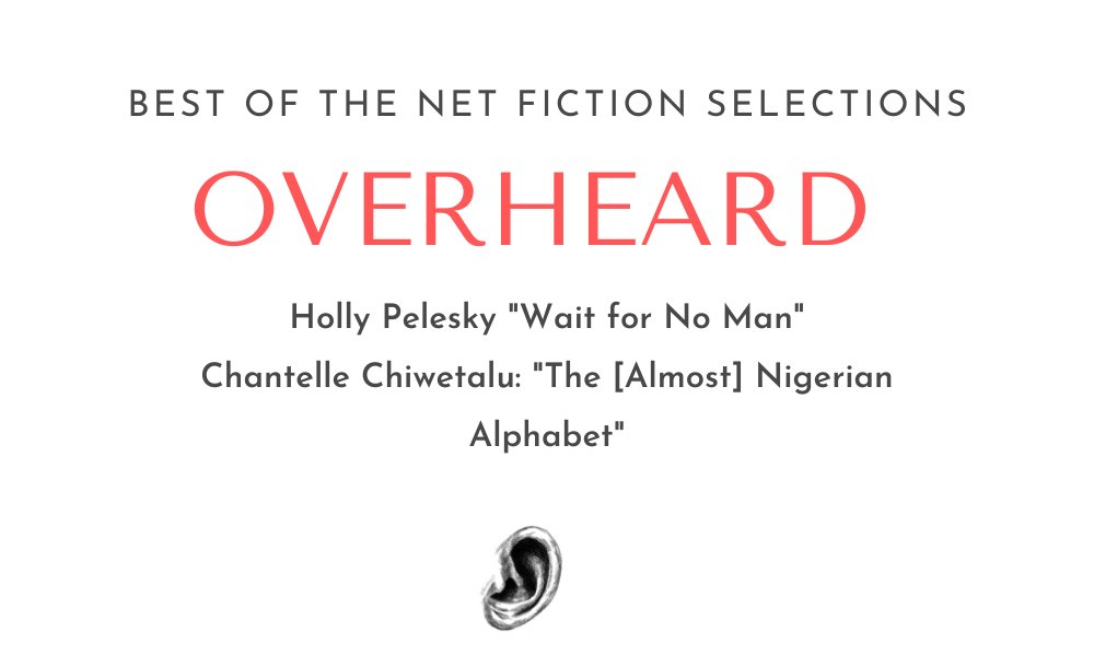 Announcing our Fiction nominees for Best of the Net! 🌟 It felt nearly impossible to choose just two of the dozens of fantastic pieces we've published this year. 

Thanks to @HollyPelesky and <a href="/chantelleMKW/">Mak En Wah</a> for sharing fantastic work with us!