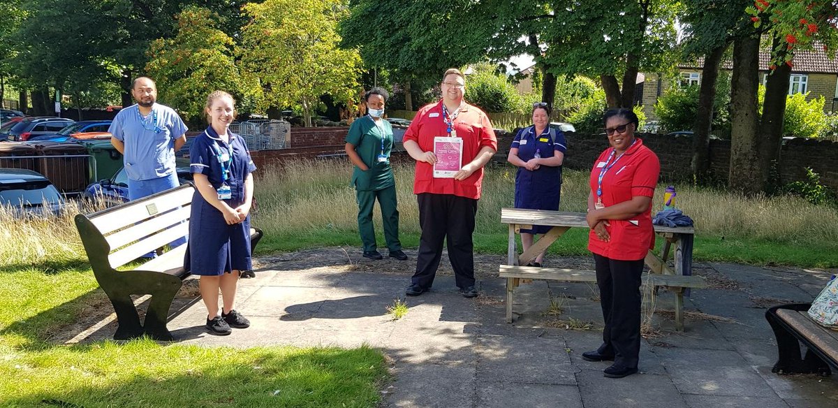 EnhanceCareCHFT's tweet photo. It was lovely to get together for a #teammeeting today with Enhanced Carers and Engagement Support Workers @CHFTNHS. Also nice to find a little shade in this #heatwave
#OneTeamOneDream #ProjectGarden https://t.co/vjCz5OSu0E