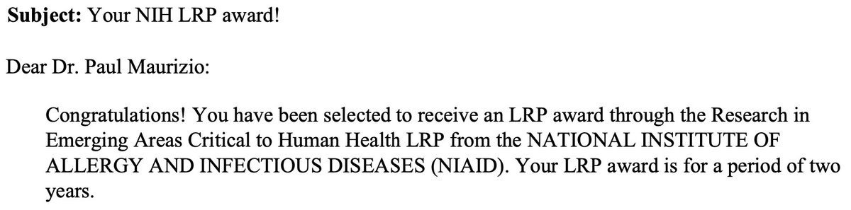 I am so grateful to receive a 2-year @NIH_LRP REACH award via @NIAIDFunding. A big thanks to @LB_Barreiro and many others at @UChicago and beyond for their ongoing support and collaboration! #NIHLRP @NIAIDNews @ScienceLife