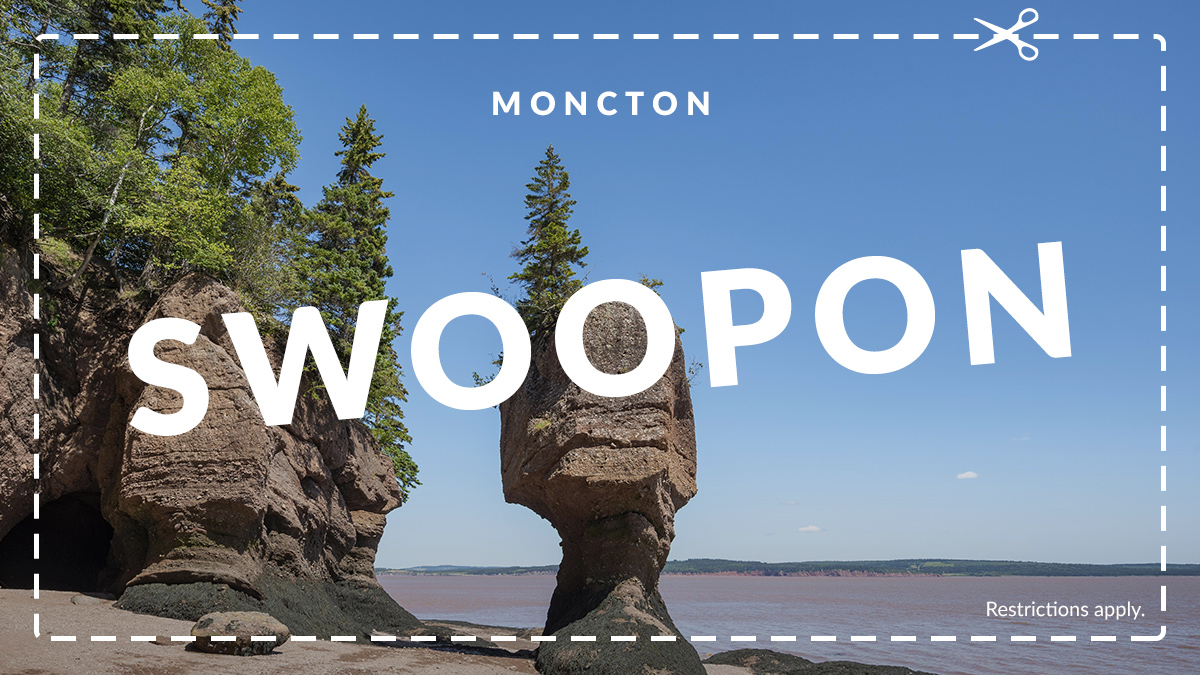 FlySwoop's tweet photo. Super not-costly flights are now Swooper not-costly flights with 40% off base fares between #Edmonton and #Moncton for travel Sept. 9-30 🤩 ✈️ 

#LastMinuteFlightDeals with #Swoopon weekdays from noon to midnight E.T., or until they sell out! https://t.co/EHeZztdGGB https://t.co/LMDFeSVSW8