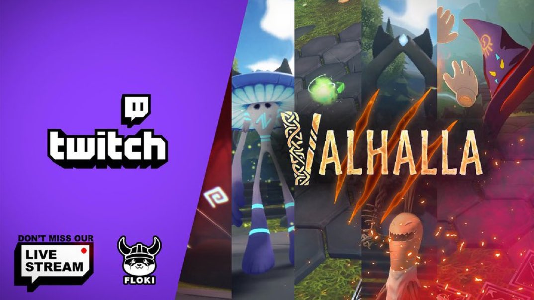 #Valhalla Gameplay streaming LIVE on <a href="/Twitch/">Twitch</a> today with @NotAWhaleQQ!

When: Today at 6pm UTC (2pm EST)
Where: twitch.tv/officialfloki

Join the #Floki Vikings for Valhalla challenges and uncover the magic &amp; mechanics of the Battle Arena Alpha. 🔥⚔️

#PlayToEarn #Metaverse #NFT