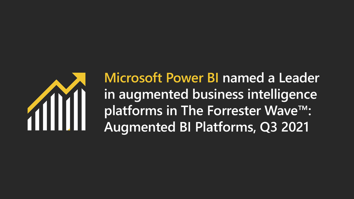 MSPowerBI's tweet photo. See where Microsoft ranked in The Forrester Wave™: Augmented BI Platforms, Q3 2021 based on 25 criteria, and find out why #PowerBI is the platform of choice for Azure and #Microsoft365 clients: https://t.co/MffUJmRJyo https://t.co/ppeArZ7V8u