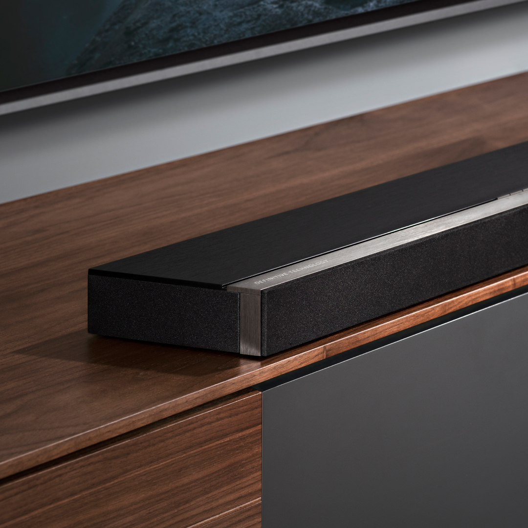Minimalist aesthetics, maximum sound. The Studio 3D Mini sound bar with six speakers and a wireless subwoofer gives your home theater an expansive sound field in a small package. Get $100 off for a limited time. bit.ly/3Pbrwak #hometheater #homeaudio