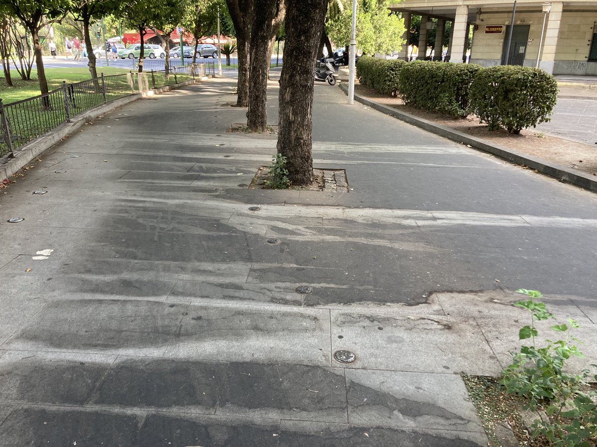 RafLlacer's tweet photo. Sevilla.
Entorno de los Juzgados (por poné un ejemplo…).
Eso no es sombra, es pringue repegá.
Nunca, nunca he visto mi ciudá ajín.
De verdá. https://t.co/0dEGotHl2t