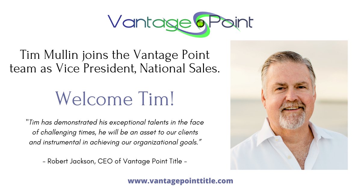 VPTitle's tweet photo. 🗣️ 𝐕𝐚𝐧𝐭𝐚𝐠𝐞 𝐏𝐨𝐢𝐧𝐭 𝐓𝐢𝐭𝐥𝐞 𝐚𝐧𝐧𝐨𝐮𝐧𝐜𝐞𝐬 𝐭𝐡𝐞 𝐚𝐝𝐝𝐢𝐭𝐢𝐨𝐧 𝐨𝐟 𝐓𝐢𝐦 𝐌𝐮𝐥𝐥𝐢𝐧 𝐭𝐨 𝐭𝐡𝐞 𝐭𝐞𝐚𝐦! 👏

Source of Title 👉 https://t.co/Soh3K6q3nD

TLTA 👉 https://t.co/9oCkrVH3rV

#TheVPSolution #NationalTitleAndEscrow #WelcomeTim #PressRelease https://t.co/OcbqJxzEla