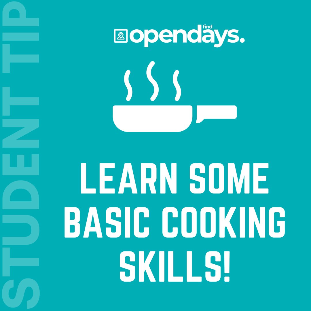 Spend some time mastering the basics and learning a few simple meals to get yourself started and you will soon realise eating properly at uni isn't as hard as you may have thought!

#FindOpenDays #StudentTips #StudentLife #Cooking #Skills #UniPrep #NewStudent