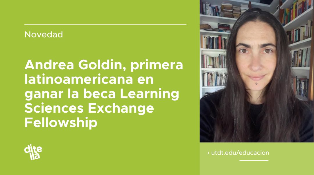 Andrea Goldin, profesora de los posgrados en Educación de @UTDT_Gobierno, es la primera y única latinoamericana en ganar la beca @LSXfellowship. ¡Felicitaciones, Andrea, por este nuevo logro! Más información acá: bit.ly/3JJKqnw

@Foundation_JF @NewAmerica