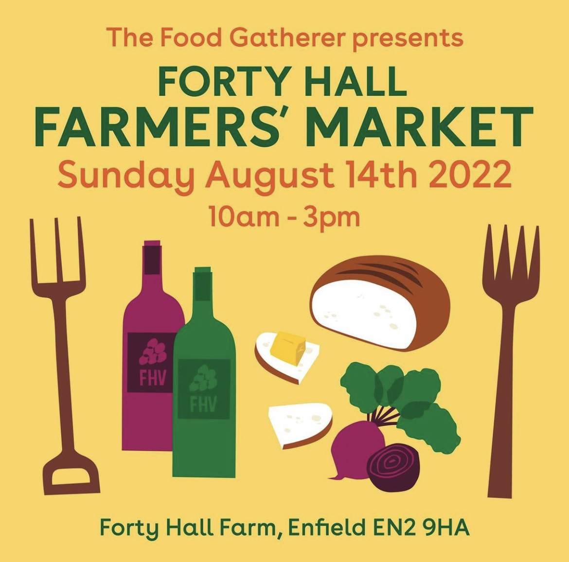 The @fortyhallfarm Farmers' Market is back this Sunday from 10am to 3pm! Come along and stock up on great local produce, try out delicious street food and visit some of the Farm's animals. We look forward to seeing you there!| @FoodGatherer hubs.ly/Q01jqRBl0
