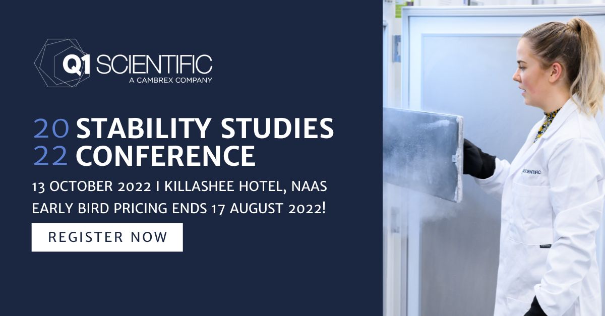 Q1Scientific's tweet photo. This is the last week to avail of our early bird discount for the upcoming #StabilityStudies 2022 #Conference. Join us to hear analytical and quality experts from the #pharmaceutical industry including @mpscientific, Ken O'Shea and Stephen Delaney: https://t.co/ne8PITqfZR https://t.co/syP37pPKPB