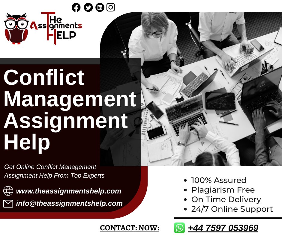 tasignmentshelp's tweet image. Be confident! Because you choose our Conflict Management Assignment Help Services.
Order your task Now:
#Conflictmanagement #Conflictmanagementassignment #Conflictmanagementassignmenthelp #assignmenthelp #writingassignment #writinghelp #assignments #help #theassignmentshelp