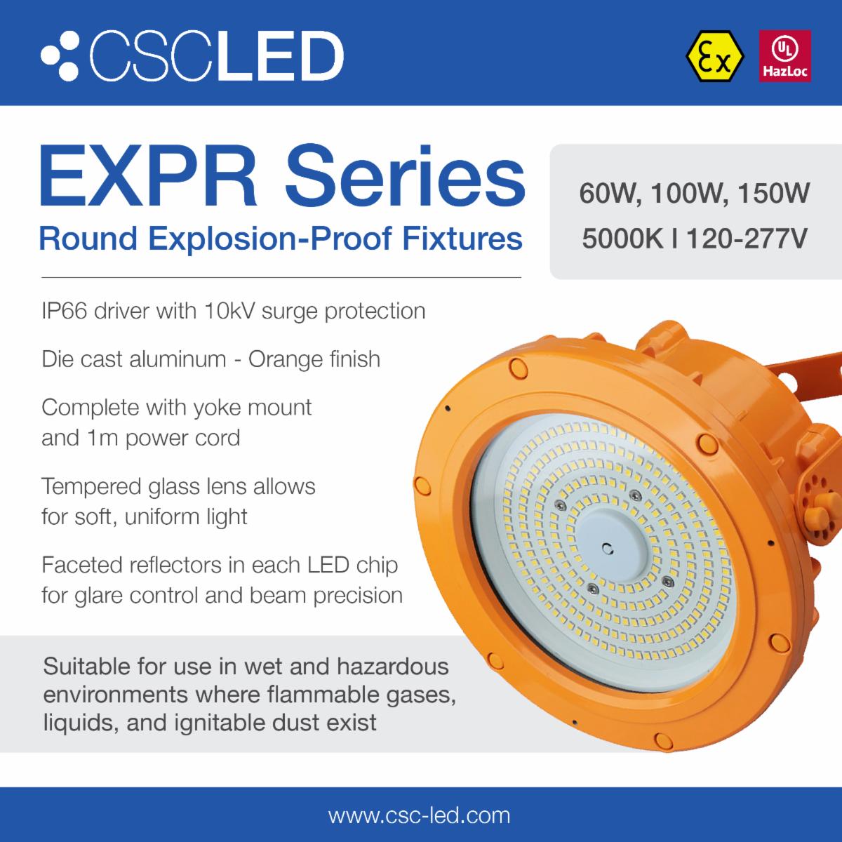 CSCLEDCORP's tweet image. Our EXPR series explosion-proof high bays are ideal for use in volatile environments where flammable gases, liquids, and ignitable dust exist. To learn more about this series and other explosion-proof LED fixtures, visit csc-led.com. 

#CSCLED #ExplosionProofLight #L