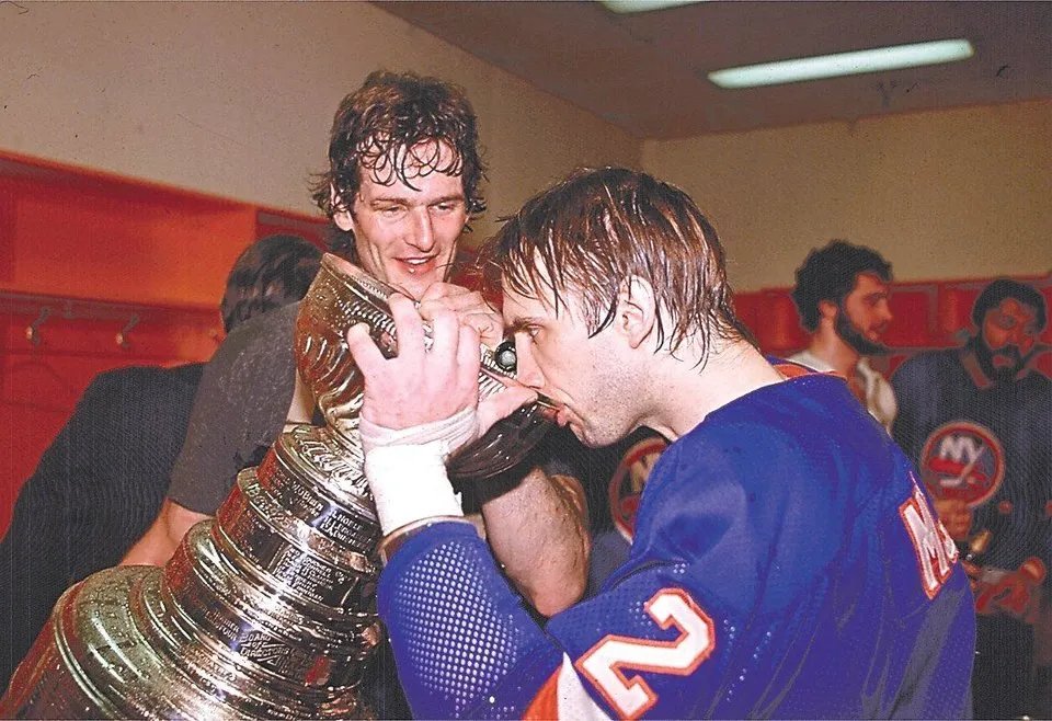  Happy 66th birthday Mike McEwen! Here\s Mike drinking out of Lord Stanley (1982) 