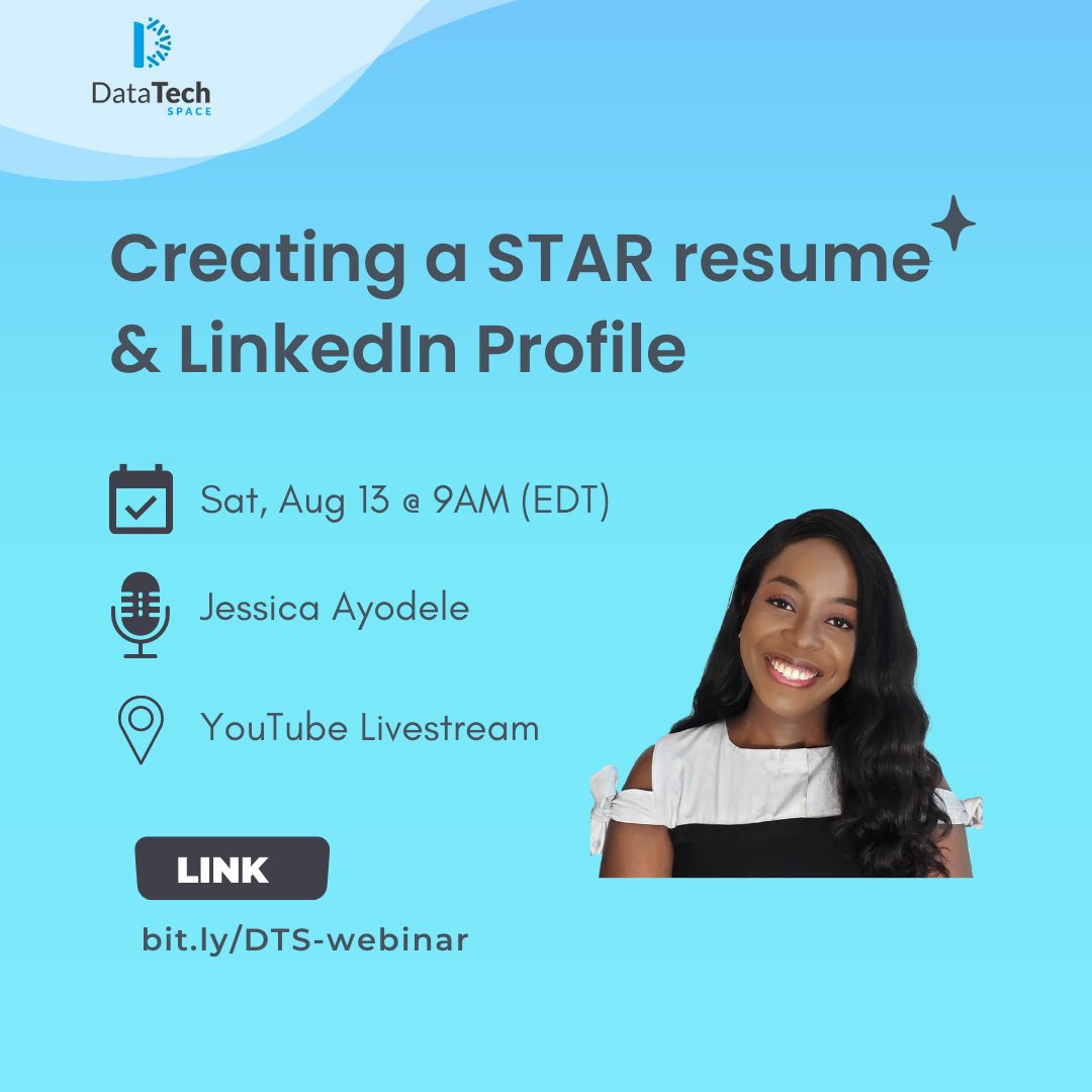 jessica_xls's tweet image. As promised, I’ll be hosting this on Saturday. My last event for this quarter. Admission is FREE. Just register with the link so you can get the YouTube link, event reminder &amp;amp; the slide deck after. Cc @DataTechSpace

bit.ly/DTS-webinar