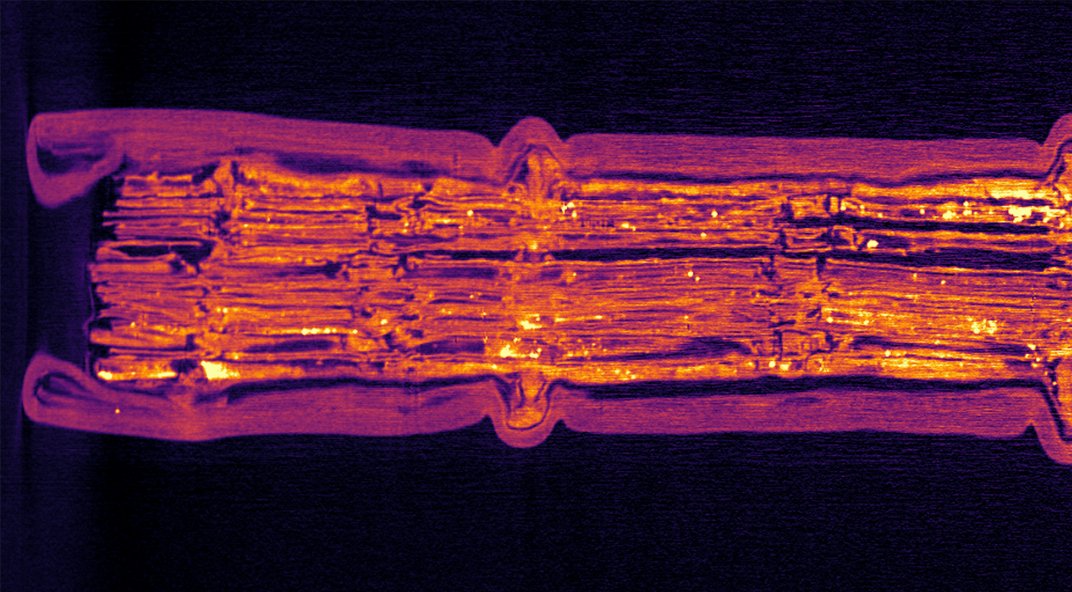 JHUPress's tweet photo. A book historian used micro-computed x-ray tomography to examine the interior binding of a medieval book. What he found there surprised him. New on the blog: an interview with @jdsargan on "The Ghosts of Bindings Past" from the latest @DigitalPhilolo1: https://t.co/UzeODtdcaz https://t.co/c6OQdEDKsL