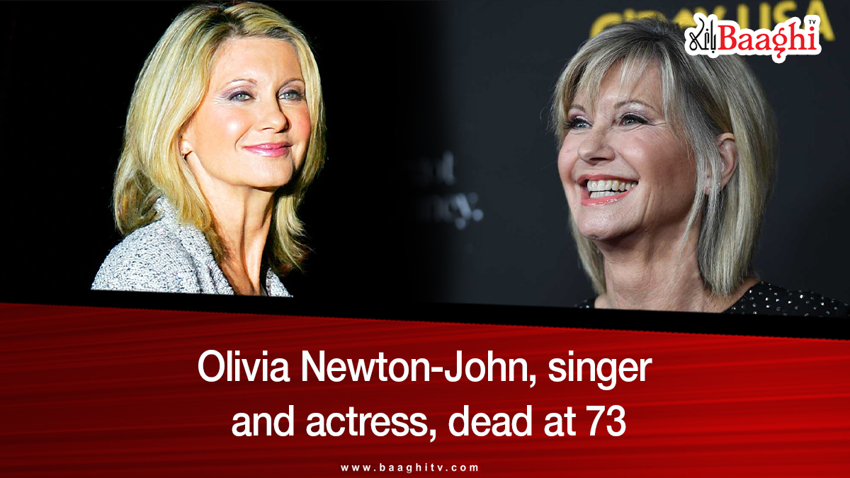 BaaghiTV's tweet photo. “Dame Olivia Newton-John passed away peacefully at her Ranch in Southern California this morning,
https://t.co/7SxE7xANaq
#BaaghiTV #baaghinews #olivianewtonjohn #australiansinger #dead #Grease #peacefully https://t.co/FyB4CYrVfb