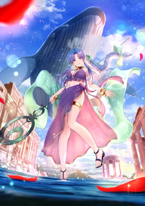 コミッションで描いてもらったFGOの水着メディアさんどれも素敵なイラストです来年こそは実装を… 