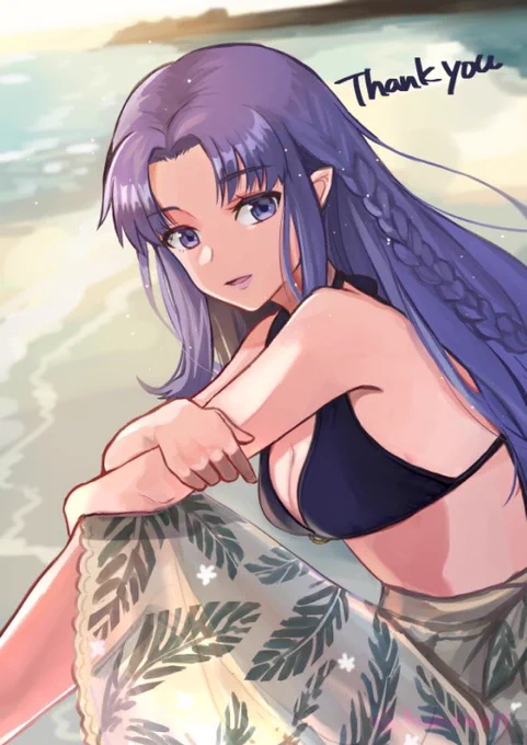 コミッションで描いてもらったFGOの水着メディアさんどれも素敵なイラストです来年こそは実装を… 
