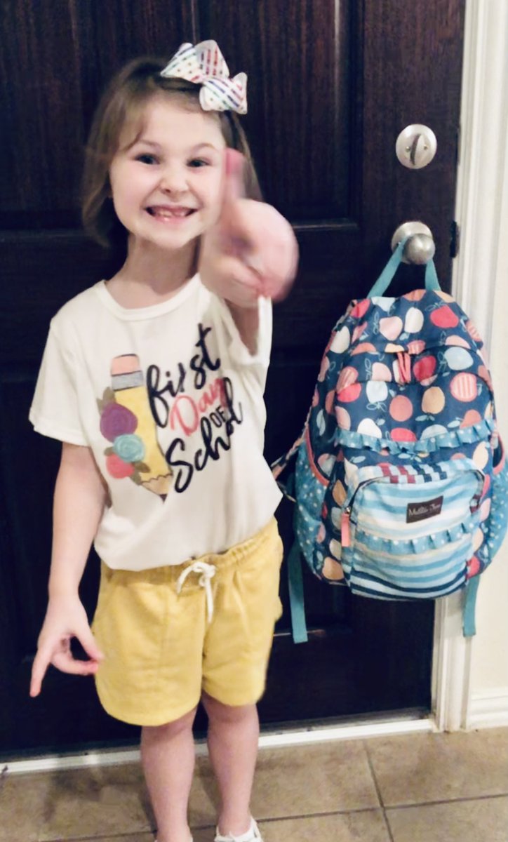 Kimberly’s ready for her 1st day of 1st grade 💜
<a href="/WISDLagway/">Lagway Elementary</a>