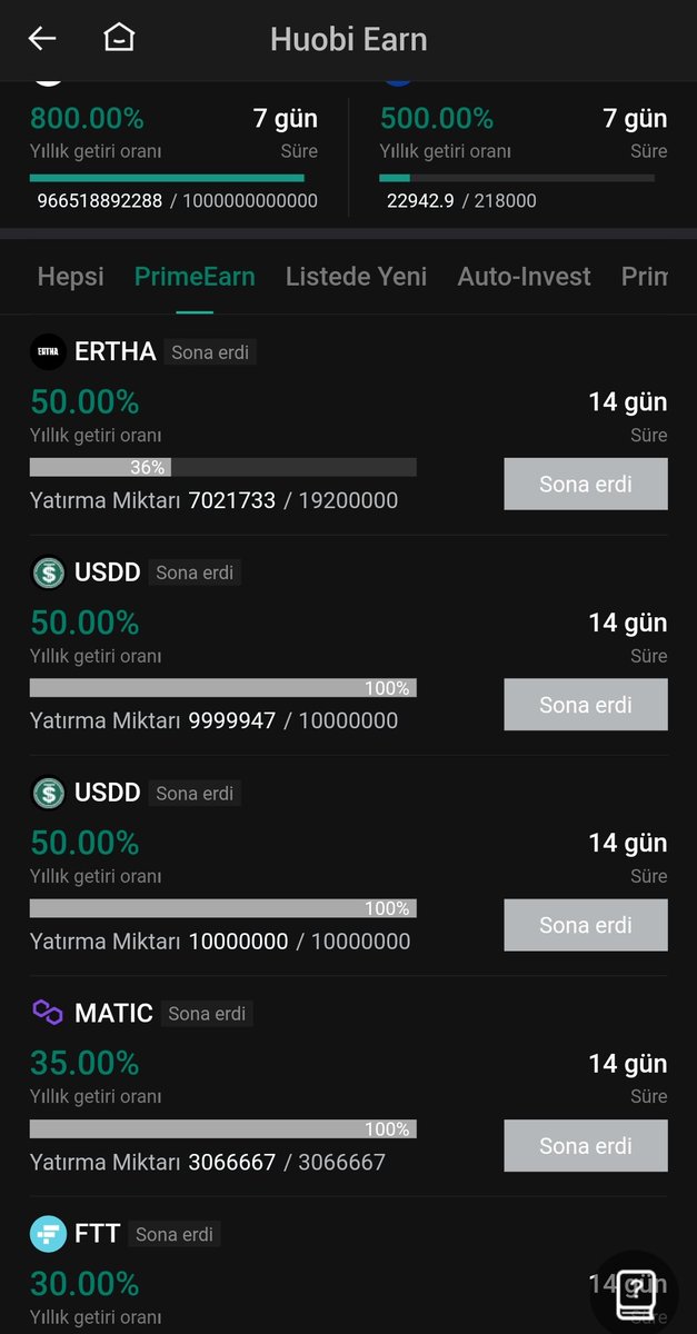 Koinlerin hiçbirini boşta tutmuyorum.
Mesela #matic lerimi #huobi de stake ediyorum,en iyi oranlar orada, #cake lerimi pancakeswapte stake ediyorum.
Diger stake platformlarını video ile anlatacağım.
Huobi için kayıt olabilirsiniz👇

huobi.com/tr-tr/v/regist…